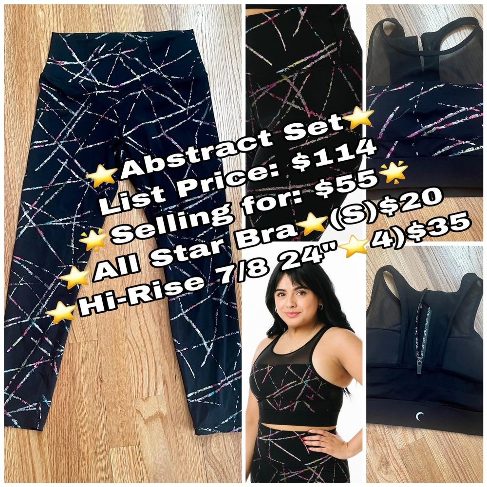 Zyia-Abstract Hi-Rise 7/8 24" Leggings & All Star Bra
